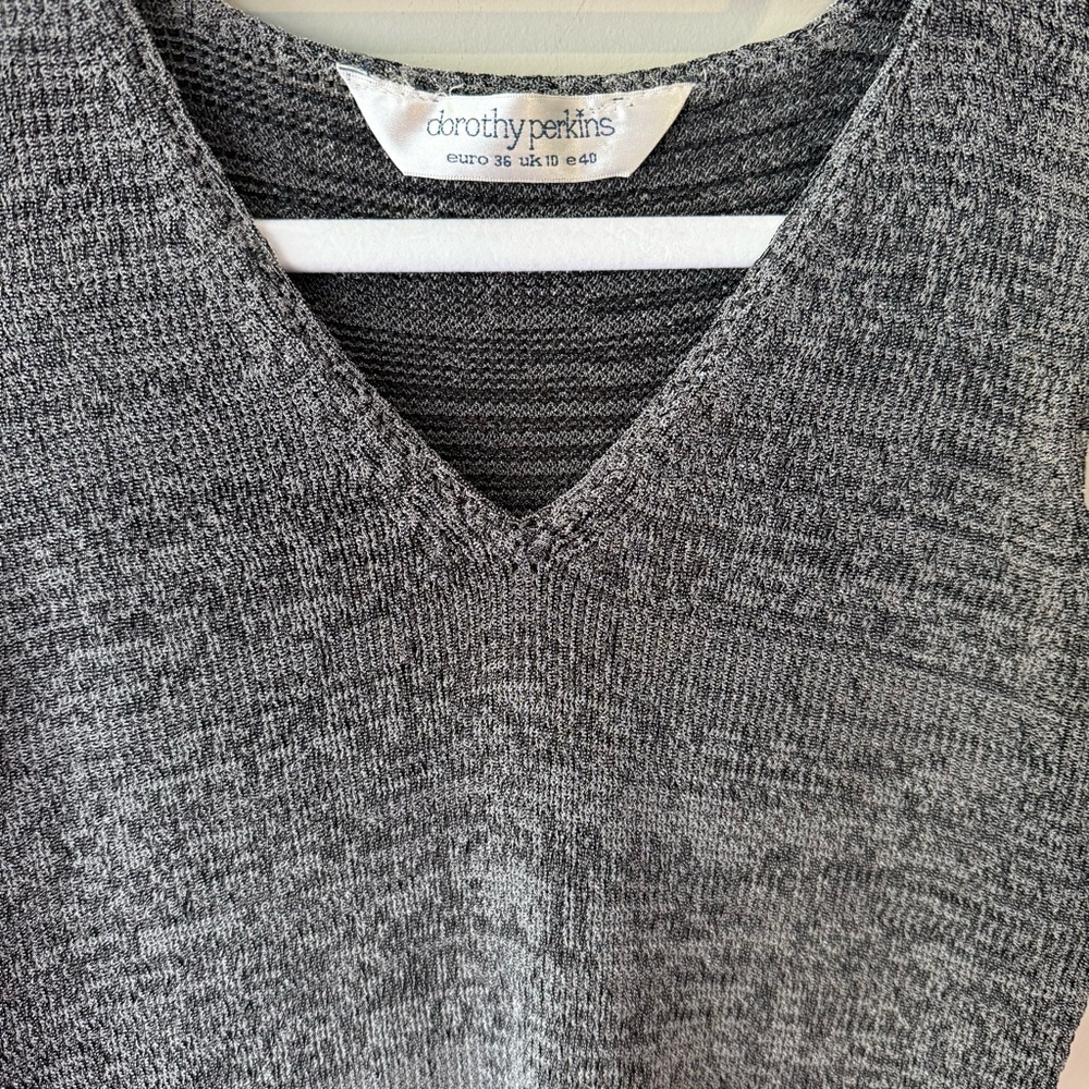 Dorothy Perkins Gray Ribbed Fitted Tank Top - Picture 7 of 10